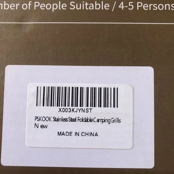 PSKOOK Camping Grill, Stainless Steel Portable Foldable Campfire Charcoal BBQ - Picture 10 of 10